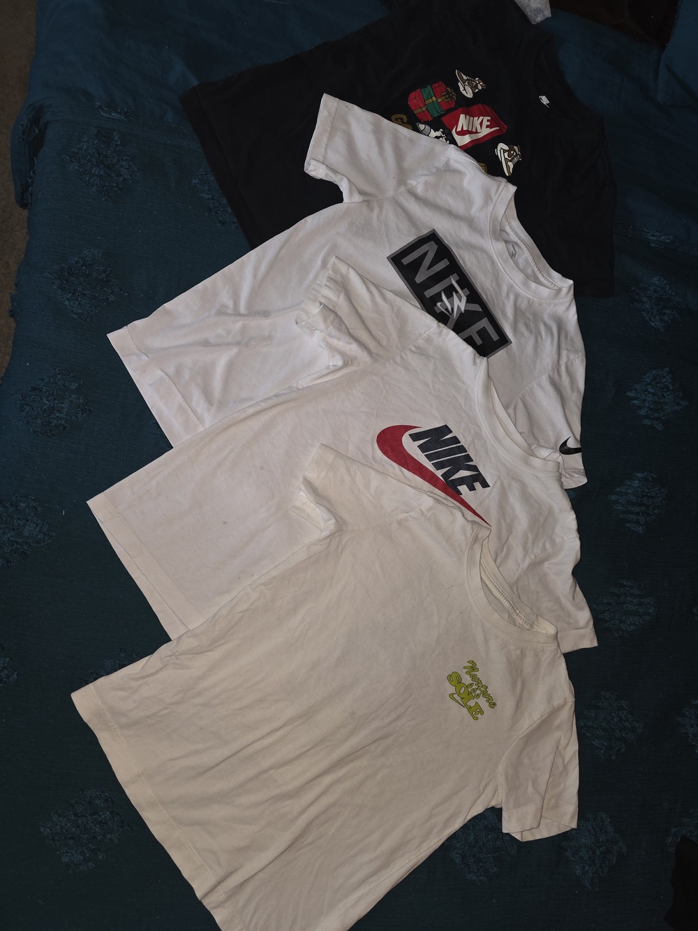 Nike Kids White & Black Logo Tee Bundle with Red Accent